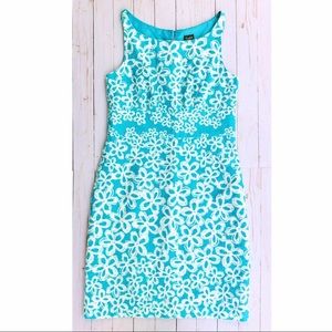 Like New Textured Cotton Floral Sheath Dress Sz 6